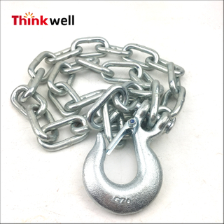 G43 ห่วงโซ่ความปลอดภัยรถพ่วงชุบสังกะสีพร้อมตะขอสลิป Clevis